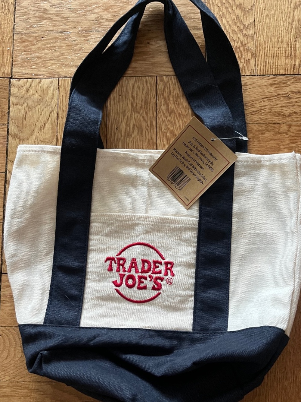 Trader Joe's Mini Tote Bag New Navy Blue